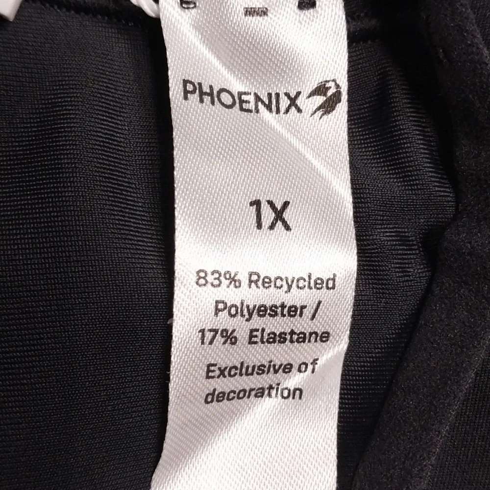 Phoenix NWT Malibu Angled Cheeky Bikini Size 1X Black UV Protection
